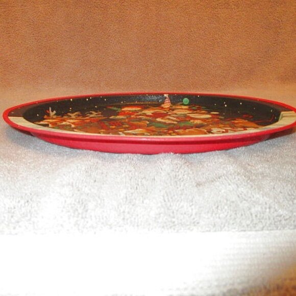 1994 Vtg Wim Schimmer Art Serving Tray Santa's Cookies Reindeer Sleigh Christmas - Picture 5 of 11